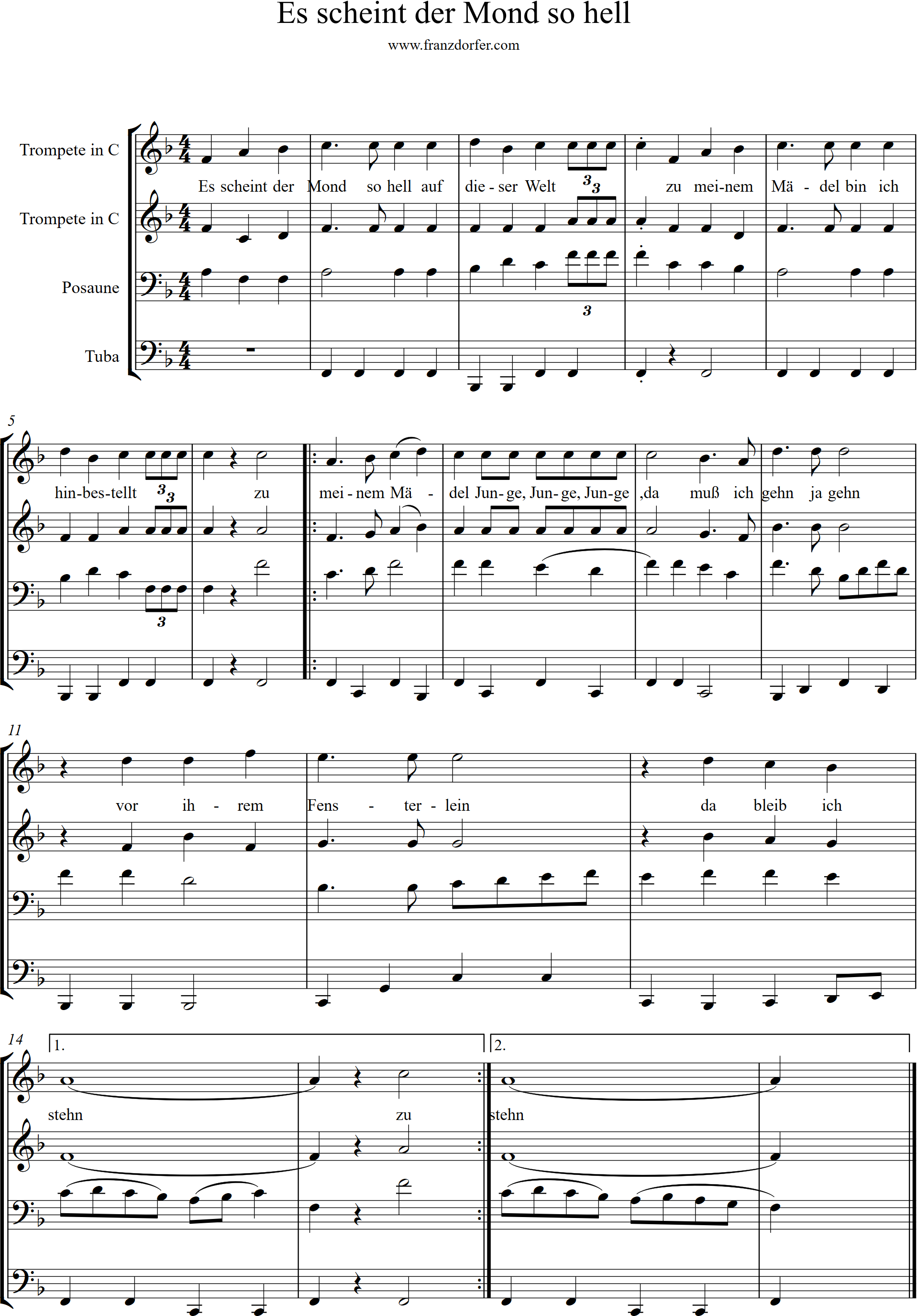 Posaunenchor- Es scheint der Mond so hell